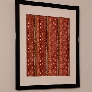 Framed Fiber Art with Geometric Patterns